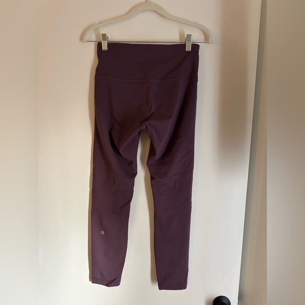 Lululemon Dark Purple Ribbed High-Waist Leggings